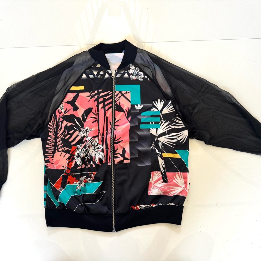 Adidas Original Women's Soccer  Floral Satin Jacket UK 10 .. US Small
